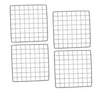 PartyKindom 4pcs Black Iron Mesh Pet Fence Panels DIY Pet Cage Fencing for Dogs Rabbits Indoor Playpen Easy Assemble Breathable Safety Barrier