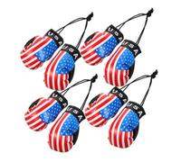 PartyKindom 4pcs Boxing Gloves Car Mirror Ornaments with American Flag Pattern Lightweight Hanging Decorations for Holiday Parties Indoor Use and Reusable Boxing Themed Souvenirs