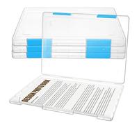 PartyKindom 4pcs Clear Document Storage Box Minimalist Organizer for Office Study Stackable Lidded File Holder Versatile Clear Plastic Case for Papers Receipts and Photos