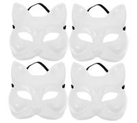 PartyKindom 4pcs Diy Blank Fox Masks for Hand Painting Art Class Party Supplies Safe Material for Creative Fun