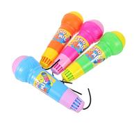 PartyKindom 4pcs Echo Microphone Lightweight Plastic Mic Prop for Stage Performance Birthday Party Accessories Safety Design