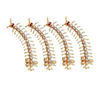 PartyKindom 4pcs Exaggerated Centipede Ear Clip Rhinestone Climber Earrings for Women Punk Rock Style Jewelry for Night Club