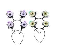PartyKindom 4pcs Halloween Headband Eyeball Design for Scary Horror Party Accessories Funny Headwear Cosplay Eyeball Headband Carnival Hair Bands