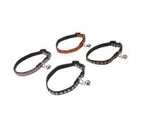 PartyKindom 4PCS Halloween Pet Collars for Cats and Puppies with Bells Spider Web and Pumpkin Designs Lightweight and Durable Pet Supplies