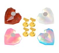 PartyKindom 4pcs Heart-shaped Resin Nail Art Practice Stand with Stable Support and Lightweight Design, Compact and Artistic Nail Display Holder for Teaching and Travel Use