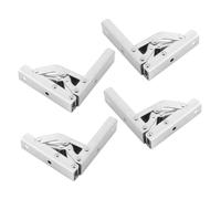 PartyKindom 4PCS Heavy Duty Folding Shelf Brackets with Hidden Cabinet Hinges Cold Rolled Steel Collapsible Supports for Kitchen Wardrobe Shelves Easy Screwdriver Installation Precise