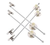 PartyKindom 4pcs Heavy Duty Lid Support Hinge for Cabinets and Wardrobes Slow Down Drop Leaf Support with Round Base for Secure Installation Durable Kitchen and Furniture Flap Stay Damper