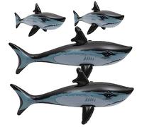 PartyKindom 4pcs Inflatable Shark Playthings Water for Pool Parties Beach Birthday Cosplay Bright Educational Summer Fun