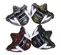 PartyKindom 4pcs Japanese Style Cosplay Masks Plastic Party Props for Halloween Music Festivals Role Playing Traditional Theater Comfortable Breathable Design in Gold Green Red Silver