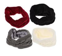 PartyKindom 4pcs Knitted Bow Headbands for Women Warm Thick Turban Hairbands with Soft Knit Winter Ear Warmers for Outdoor Sports Like Skiing and Snowboarding Skin Friendly Comfortable Fit in