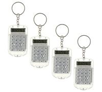 PartyKindom 4pcs Mini Keychain Calculators Set Portable Transparent Pocket Calculators for Students Durable and Practical for Daily Use and Basic Arithmetic
