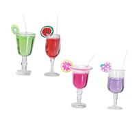 PartyKindom 4pcs Miniature Cocktail Cup Dollhouse Accessories Micro Landscape Decoration Juice Mug Models for Doll House Kitchen Dining Scene