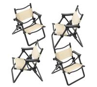 PartyKindom 4pcs Miniature Dollhouse Beach Chairs White Folding Model Mini Furniture Decoration Accessories for Doll House Craft and Outdoor Scenes