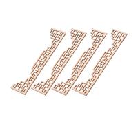 PartyKindom 4pcs Miniature Wood Onlays for DIY Sand Table Decor Natural Wood Chinese Architectural Beam Appliques Unfinished Dollhouse Accessories for Model Enthusiasts and Micro Landscape