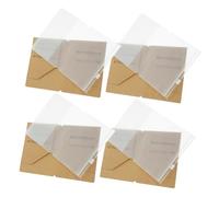 PartyKindom 4pcs Passport Holder Travel Wallet Kraft Paper Folder PVC Passport Pouch Organizer for Document Storage and Travel Use