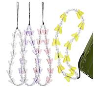 PartyKindom 4PCS Phone Charms Strap Aesthetic, Butterfly Phone Wrist Strap Phone Accessories Charm Phone Case Charms for Women Girls Keychain