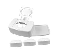 PartyKindom 4pcs Plastic Wipes Dispenser Box with Nonslip Base for Home and Travel Tissue Storage Holder for Bathroom Nursery and Office Easy to Clean Napkin Case