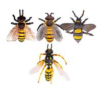 PartyKindom 4Pcs Realistic Bee Model Lifelike Insect Figurines for Home Decor Early Educational present for Safe and Encourages and Play