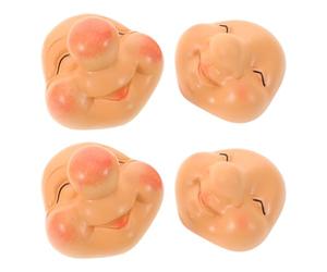 PartyKindom 4pcs Resin Gnome Faces for Crafts with Sturdy and Versatile Compatibility Expressive Lifelike Gnome Face Decorations for DIY Doll Making on Valentine's Day and Easter