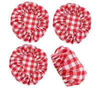 PartyKindom 4pcs Reusable Cloth Jar Covers for Sourdough Starter Dustproof Fabric Lid for Fermentation Fits Wide and Mouth Jars Up to Essential Kitchen Storage Accessory