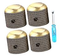 PartyKindom 4pcs Screw Knob Metal Volume Control Knobs for Guitar Bass Guitar Potentiometer for Volume Caps Replacement