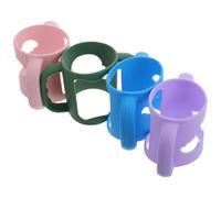PartyKindom 4pcs Silicone Milk Bottle Handles Carry Strap for Water Bottle Fits Wide-Neck Dishwasher Safe