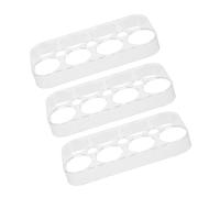 PartyKindom 4pcs Transparent Egg Holder for Fridge Slot Plastic Storage Tray with Stackable Design Space Saving Organizer Compatible with Refrigerators for Kitchen Counter Fresh Preservation