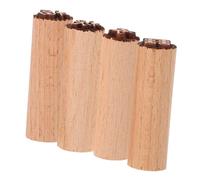 PartyKindom 4Pcs Wooden Mooncake Stamp Delicate Dessert Making Molds for DIY Baking Creative Pattern Cake Stamps for Home and Professional Use