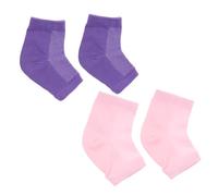PartyKindom 5 Pairs Gel Socks for Moisturizing Heel Protection Crack Fingerless Ankle Covers Breathable Comfortable for Daily Wear in Black Purple Green Pink and Blue