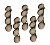 PartyKindom 5 Pcs Diy Hair Clips 12mm Round Base Plate Patina Vintage Barrette Set for Women Unfinished Hair Accessories and Crafting