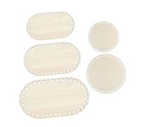 PartyKindom 5 Pcs Natural Wood Basket Bottoms for DIY Crochet Bags Sturdy Round Oval Weaving Bases Handmade Craft Supplies for Durable Storage and Knitting Projects