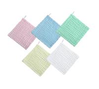 PartyKindom 5 pcs Washcloth Cotton Muslin Squares Absorbent Soft Face Towels Breathable Newborn Handkerchiefs Multipurpose for Sensitive Skin