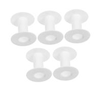 PartyKindom 5 Pcs White Plastic Empty Thread Spools I Shaped Wire Bobbins for Embroidery Yarn Ribbon Crafts Sewing with Adjustable Tension for Neat Wire Storage and Unwinding