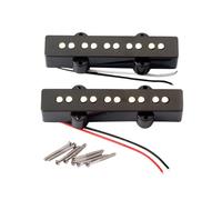 PartyKindom 5 String String Jb Bass Pickup Set for Electric Bass Guitar Open Style Bridge Neck Pickups with Screws and Springs Output Rich Harmonics Black