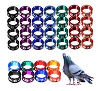 PartyKindom 50 Pcs Metal Bird Foot Rings Chicken Leg Bands with Markings Easy to Use Poultry Identification Rings for Pigeons Ducks Chicks Gamefowl in Attractive Colors Random Color