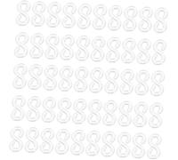 PartyKindom 500Pcs Transparent White S Clips for Rubber Band Bracelets Plastic Connectors DIY Jewelry Accessories for Loom Bands Necklace Rings Keychains
