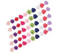 PartyKindom 50Pcs Decorative Mini Ribbon Roses Multi Color Artificial Flowers for DIY Crafts Home Decor and Event Decoration Comfortable Touch Durable No Smell for Weddings