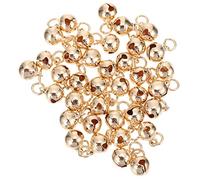 PartyKindom 50Pcs Gold Plated Bell Charms DIY Jewelry Making Pendants for Bracelets Necklaces Earrings Crafting Accessories