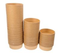 PartyKindom 50pcs Kraft Paper Food Containers Round Hot Food Lunch Containers for Chinese Takeaway Meal Prep Catering Events and Deliveries Cost The Go