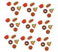 PartyKindom 50pcs Mini Food Erasers for Realistic Hamburger Hot Dog French Fries and More Fun TPR Pencil Erasers for Classroom Rewards and School Supplies