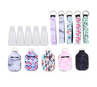 PartyKindom 5pc Portable Empty Travel Bottles with Key Chain and Cover, Refillable Plastic Hand Cleaning Bottle Kit, Washable and Reusable Travel Containers for Handbags or Style