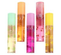 PartyKindom 5pcs Fruit-flavored Lip Gloss Moisturizing Lip Balm Portable Makeup Set for Daily Hydration Random Color