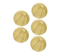 PartyKindom 5Pcs Gold Round Folding Paper Hanging Lanterns Decorative Lanterns for Birthday Wedding Spring Festival Party Backdrop and Indoor Outdoor Use