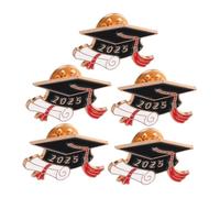 PartyKindom 5pcs Graduation Brooch Pins Minimalist Metal Graduation Cap Lapel Pins for High School College Teachers Students Secure Attachment Gift