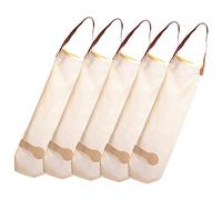 PartyKindom 5Pcs Hanging Mesh Produce Bags Reusable Breathable Vegetable Storage Nets for Kitchen Fruit Onion Garlic Storage Household Organizing Washable and Eco Friendly