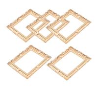 PartyKindom 5pcs Mini Vintage Resin Photo Frames for Dollhouse Antique Small Picture Frames with Detailed Craft Charming Miniature Display Props for Home Decor and Creative Play