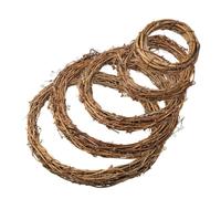 PartyKindom 5Pcs Natural Rattan Wreath Frames DIY Garland Supplies Festival Floral Hoops for Home Party Masquerade Indoor Outdoor Decoration and Craft Making