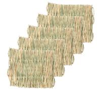 PartyKindom 5pcs Natural Woven Mats Small Size Cooling Bedding for Rabbits Guinea Pigs Hamsters Four Seasons Use