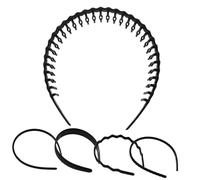 PartyKindom 5pcs Non Slip Plastic Headbands for Women Stylish Face Washing Makeup Hairbands with Teeth Lightweight Comfortable Sports Headbands for Spa Exercise and Daily Wear