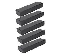 PartyKindom 5pcs Premium Paper Stationery Box Elegant Pen Storage Case with Sponge Padding for Students and Writers Bookmark Holder Leaven Black